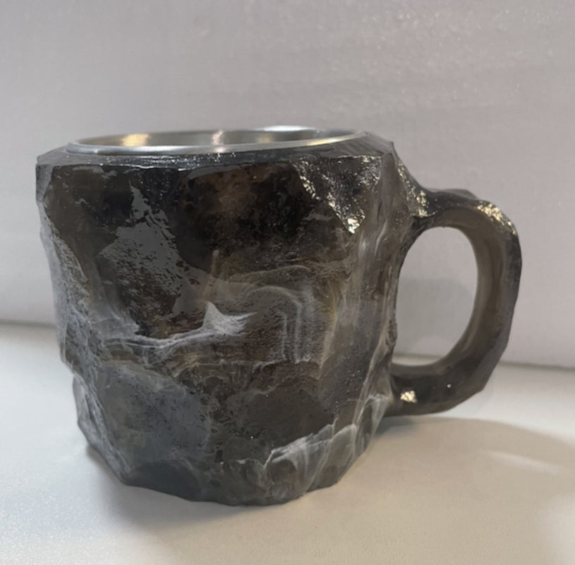400Ml Resin Mineral Crystal Coffee Mugs with Handles Elegant Fake Mineral Crystal Cup for Workplace Home Decor Christmas Gift Kitchen Gadgets