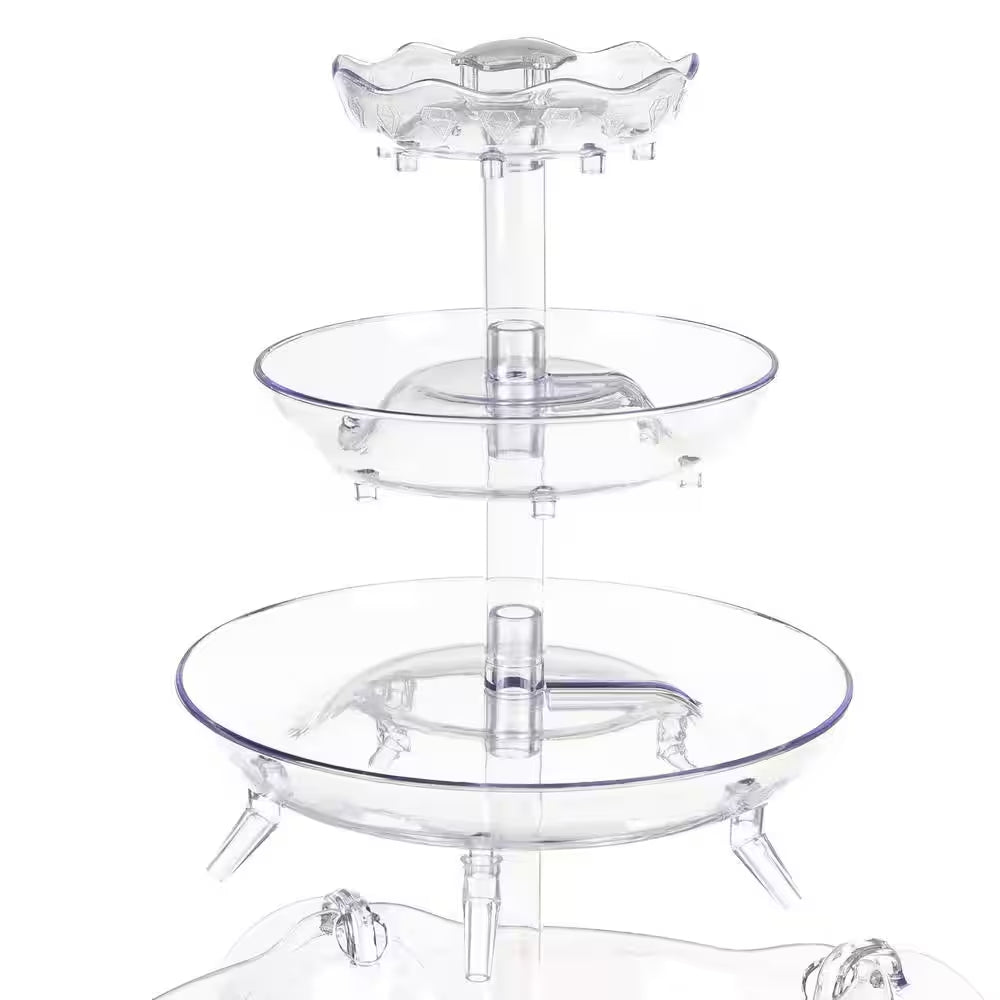 3-Tier 1.5 Gal Party Drink Dispenser - Fountain with LED Light Base and 5 Cups