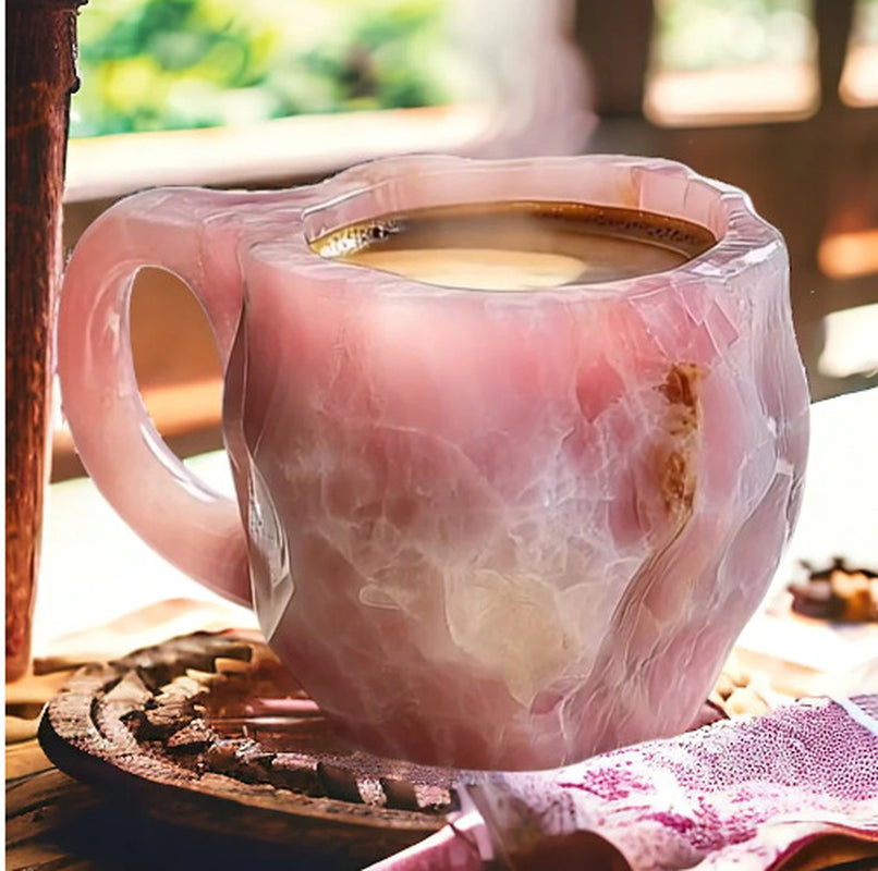 400Ml Resin Mineral Crystal Coffee Mugs with Handles Elegant Fake Mineral Crystal Cup for Workplace Home Decor Christmas Gift Kitchen Gadgets