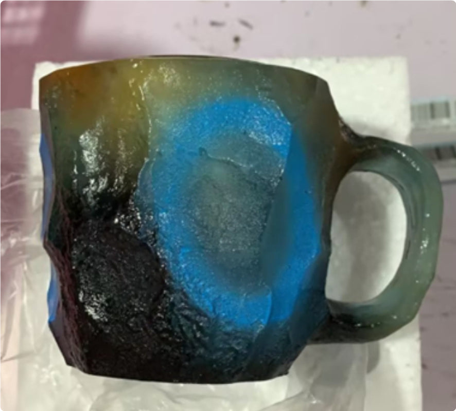 400Ml Resin Mineral Crystal Coffee Mugs with Handles Elegant Fake Mineral Crystal Cup for Workplace Home Decor Christmas Gift Kitchen Gadgets