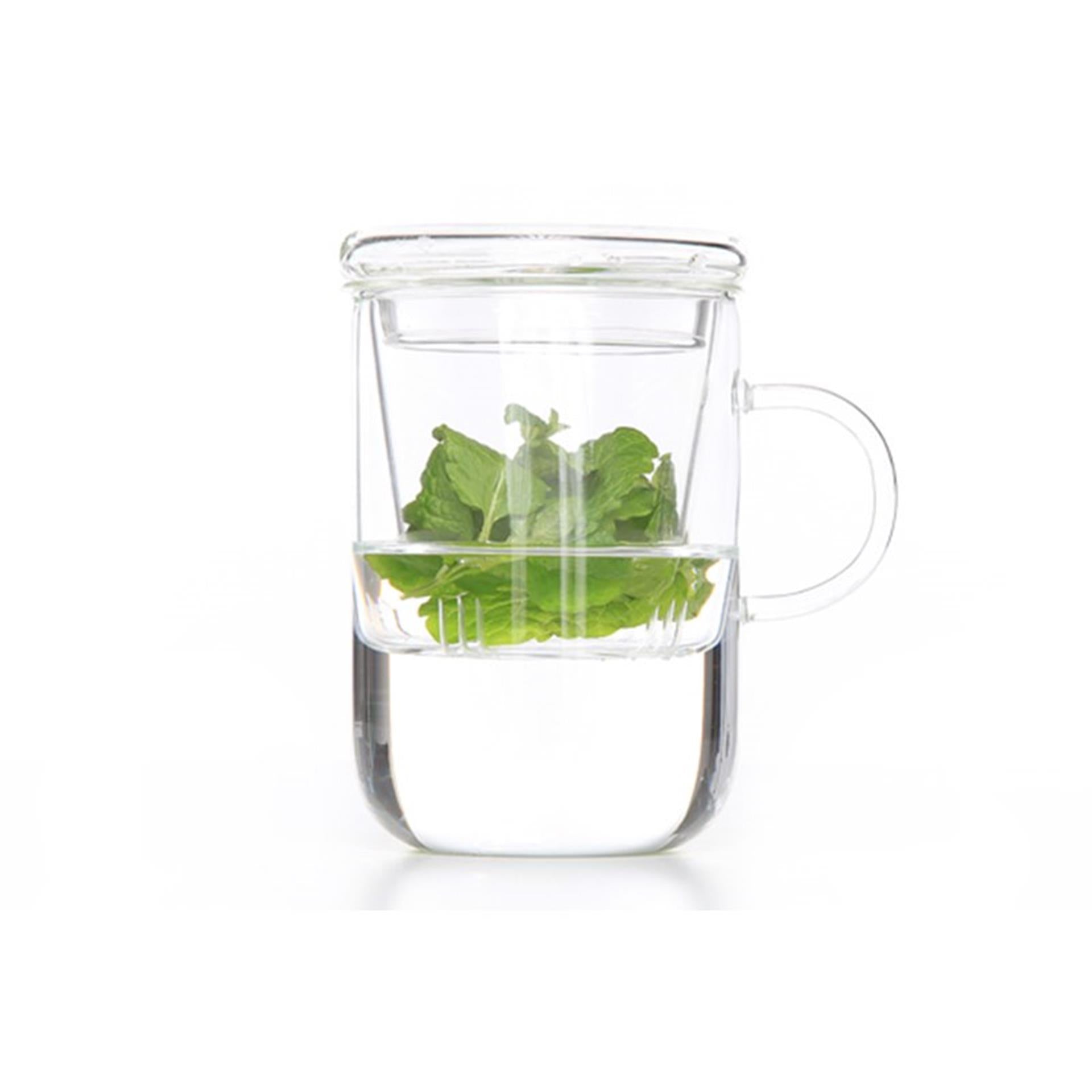 Tea cup with filter glass cl 㘠8cm height: 12.5 cm<br> capacity: 470 ml