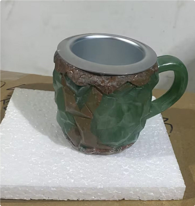 400Ml Resin Mineral Crystal Coffee Mugs with Handles Elegant Fake Mineral Crystal Cup for Workplace Home Decor Christmas Gift Kitchen Gadgets