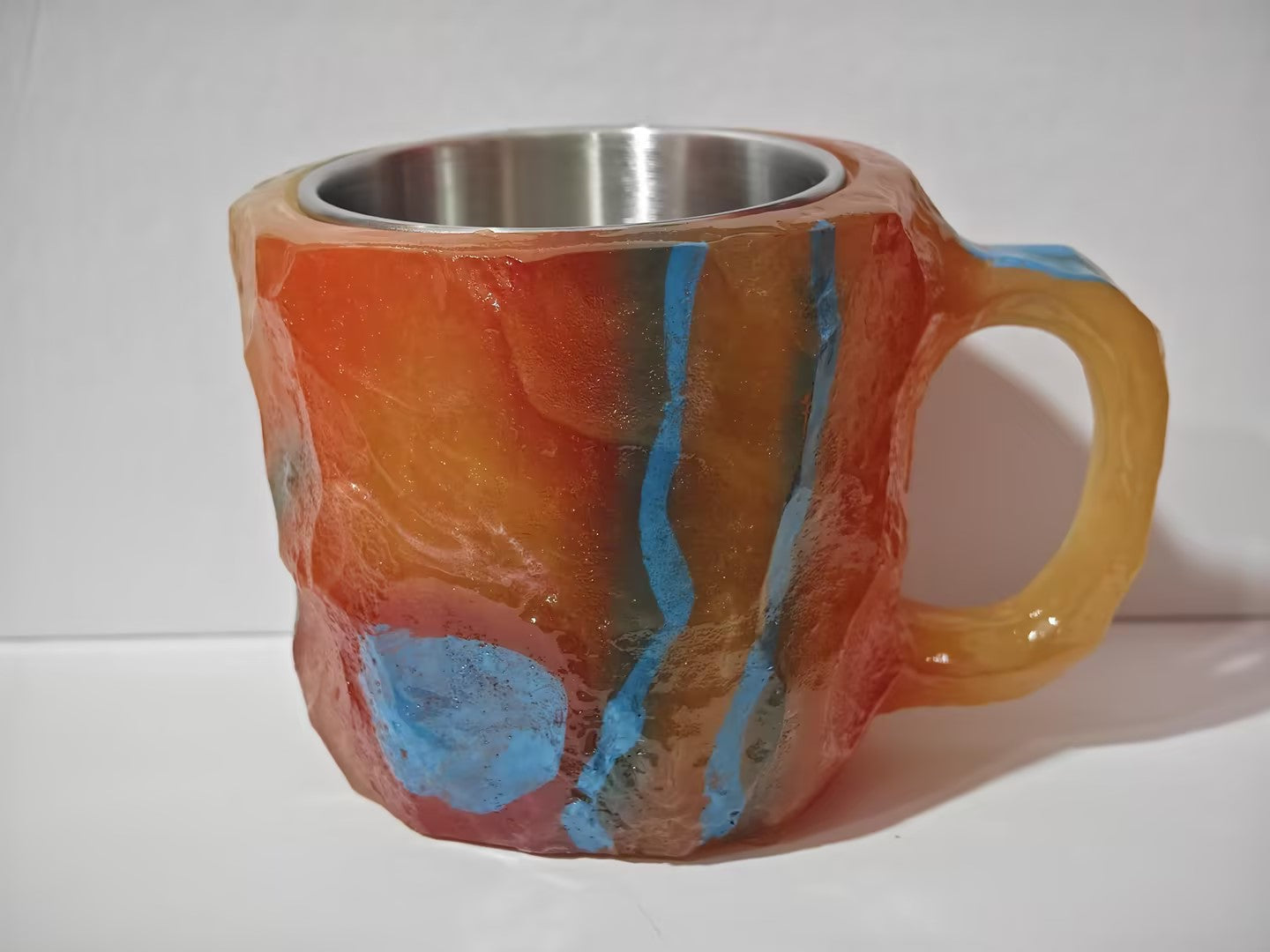 400Ml Resin Mineral Crystal Coffee Mugs with Handles Elegant Fake Mineral Crystal Cup for Workplace Home Decor Christmas Gift Kitchen Gadgets