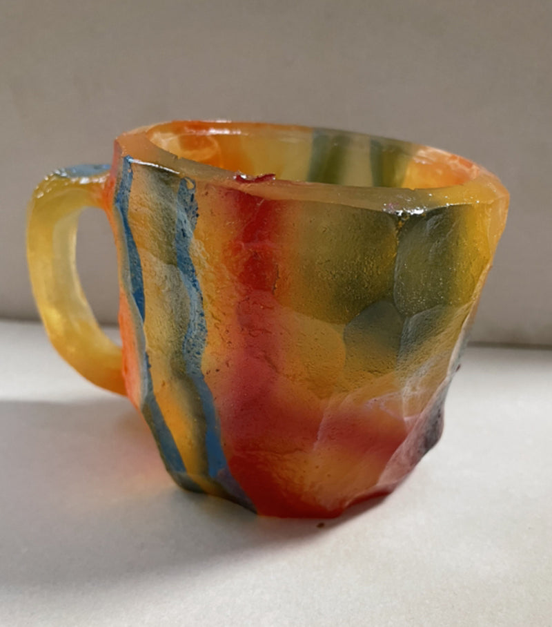 400Ml Resin Mineral Crystal Coffee Mugs with Handles Elegant Fake Mineral Crystal Cup for Workplace Home Decor Christmas Gift Kitchen Gadgets