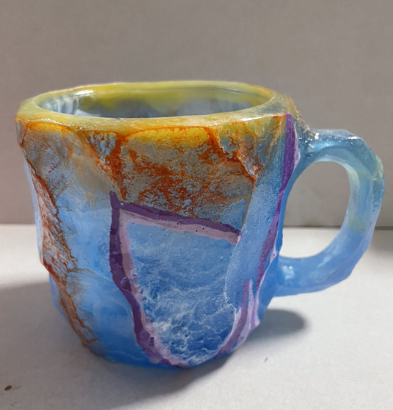 400Ml Resin Mineral Crystal Coffee Mugs with Handles Elegant Fake Mineral Crystal Cup for Workplace Home Decor Christmas Gift Kitchen Gadgets