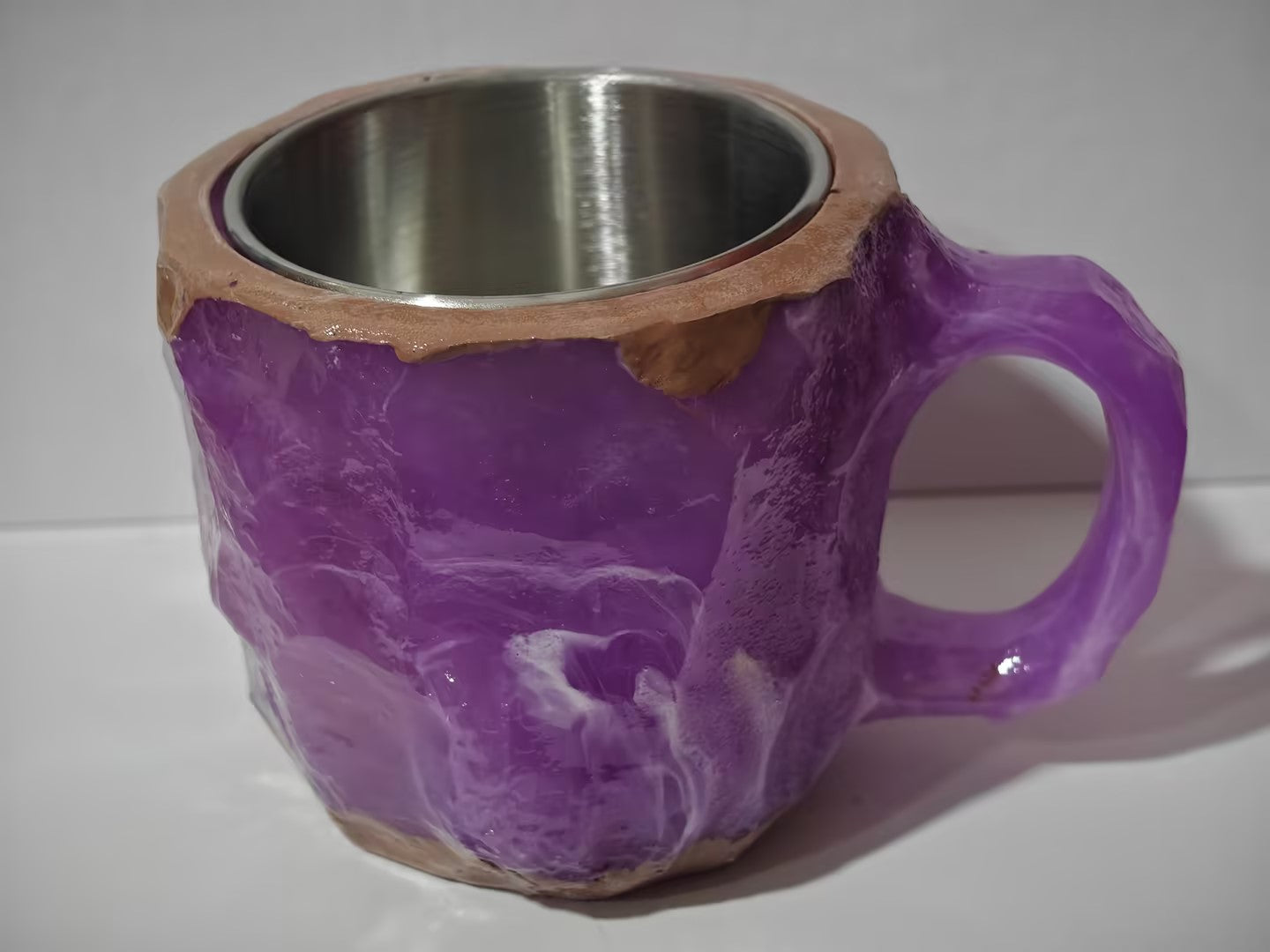 400Ml Resin Mineral Crystal Coffee Mugs with Handles Elegant Fake Mineral Crystal Cup for Workplace Home Decor Christmas Gift Kitchen Gadgets