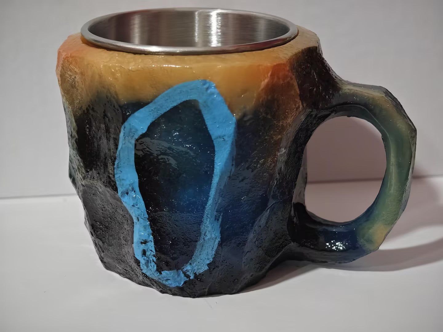 400Ml Resin Mineral Crystal Coffee Mugs with Handles Elegant Fake Mineral Crystal Cup for Workplace Home Decor Christmas Gift Kitchen Gadgets