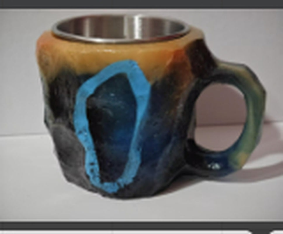 400Ml Resin Mineral Crystal Coffee Mugs with Handles Elegant Fake Mineral Crystal Cup for Workplace Home Decor Christmas Gift Kitchen Gadgets