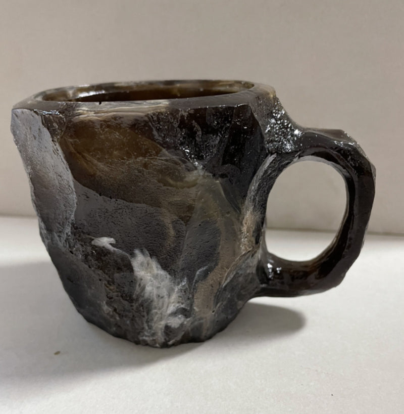 400Ml Resin Mineral Crystal Coffee Mugs with Handles Elegant Fake Mineral Crystal Cup for Workplace Home Decor Christmas Gift Kitchen Gadgets