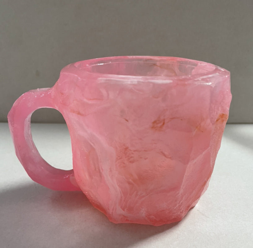 400Ml Resin Mineral Crystal Coffee Mugs with Handles Elegant Fake Mineral Crystal Cup for Workplace Home Decor Christmas Gift Kitchen Gadgets
