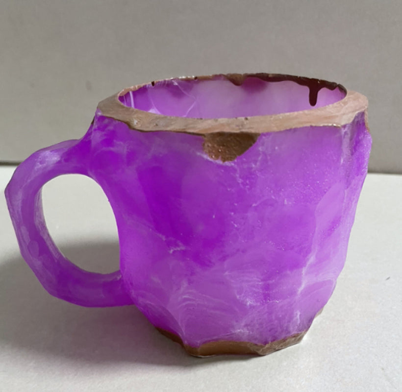400Ml Resin Mineral Crystal Coffee Mugs with Handles Elegant Fake Mineral Crystal Cup for Workplace Home Decor Christmas Gift Kitchen Gadgets