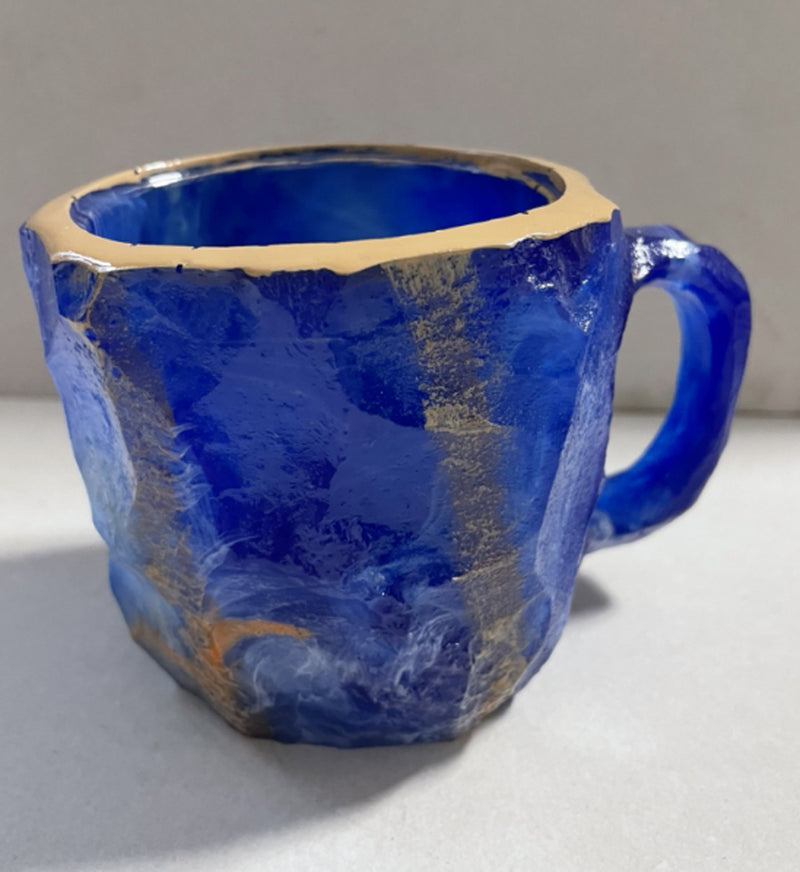 400Ml Resin Mineral Crystal Coffee Mugs with Handles Elegant Fake Mineral Crystal Cup for Workplace Home Decor Christmas Gift Kitchen Gadgets