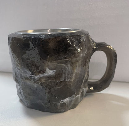 400Ml Resin Mineral Crystal Coffee Mugs with Handles Elegant Fake Mineral Crystal Cup for Workplace Home Decor Christmas Gift Kitchen Gadgets