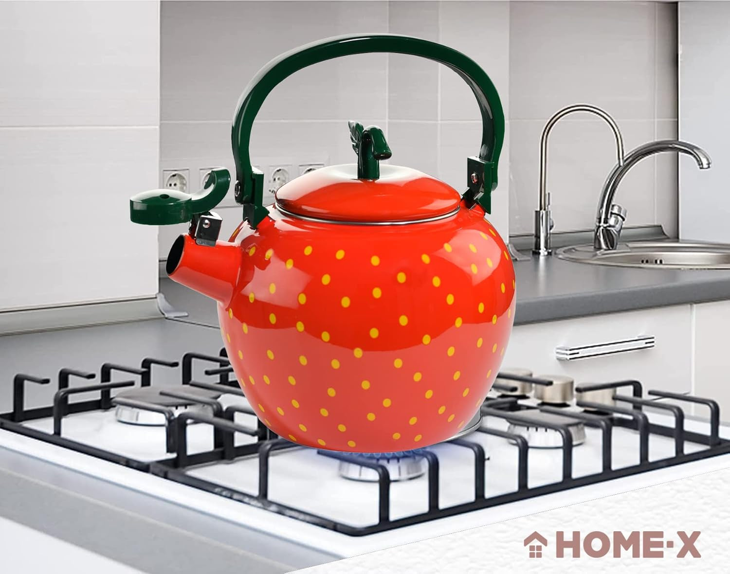 Strawberry Whistling Tea Kettle, Cute Fruit Teapot, Kitchen Accessories &amp; Décor