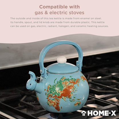 Globe Map Whistling Tea Kettle, Cute Fruit Teapot, Kitchen Accessories/Decor