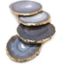 Natural Agate Coasters Bar Beer Coffee Tea Coaster - Set of 4 Coasters - Perfect Table Accessories Tableware (Natural Grey)
