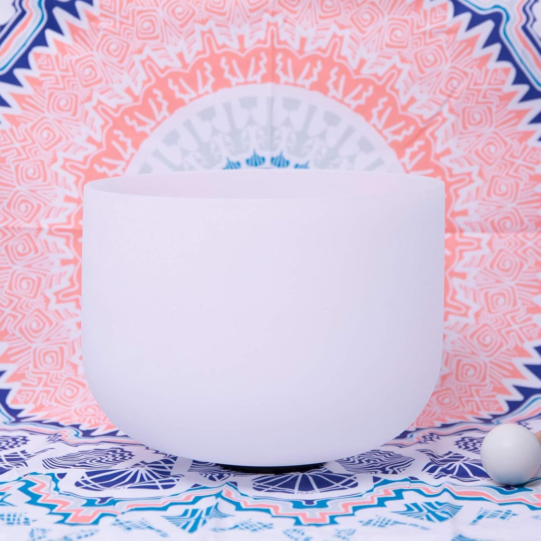 432Hz Perfect Pitch E Solar Plexus Chakra Frosted Quartz Crystal Singing Bowl 8 Inch Mallet &amp; O-Ring Included