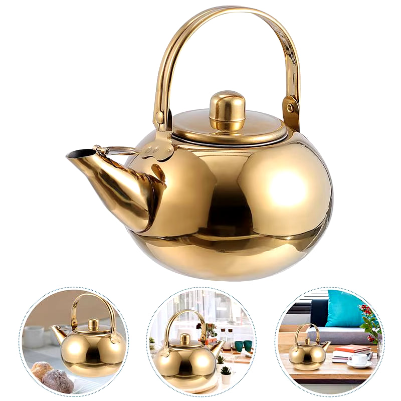 1.5/2/2.5L Stainless Steel Coffee Pot Mugs with Lid Practical Teapot Mug with Espresso Machines Screen Loose Leaf Tool Water
