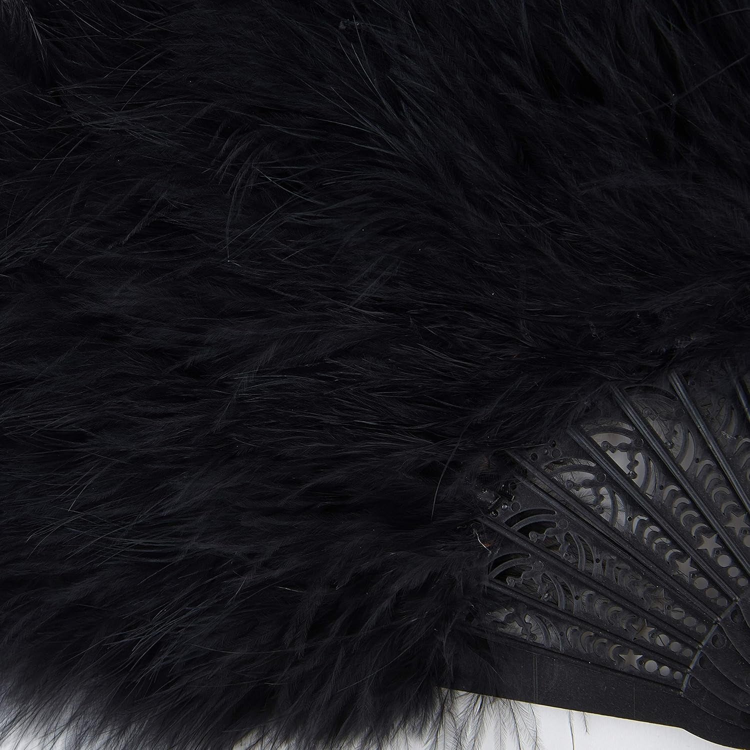 Peacock Marabou Feather Fan - Roaring 20S Vintage Style Flapper Accessories for Costume Halloween Tea Party