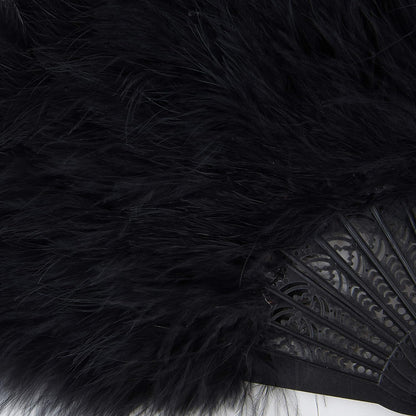 Peacock Marabou Feather Fan - Roaring 20S Vintage Style Flapper Accessories for Costume Halloween Tea Party