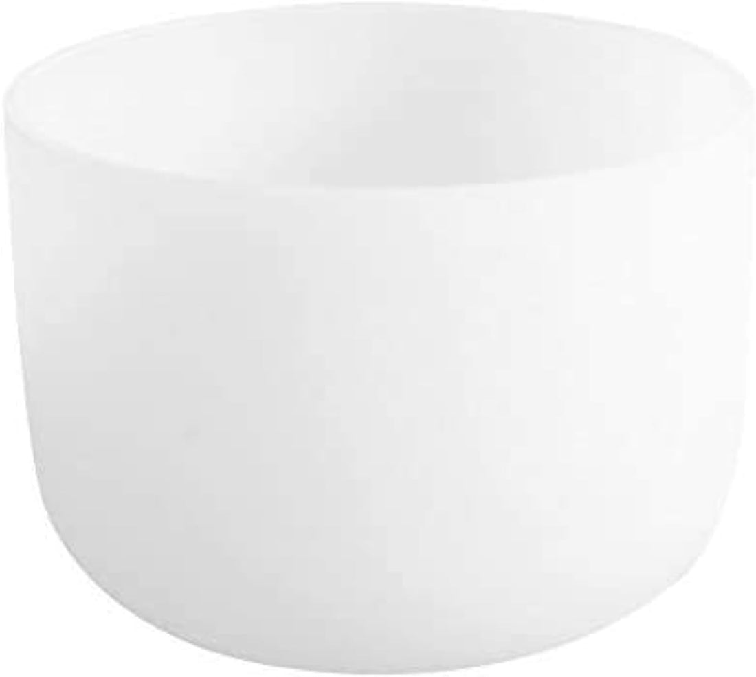 432Hz Perfect Pitch E Solar Plexus Chakra Frosted Quartz Crystal Singing Bowl 8 Inch Mallet &amp; O-Ring Included