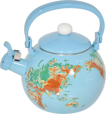 Globe Map Whistling Tea Kettle, Cute Fruit Teapot, Kitchen Accessories/Decor