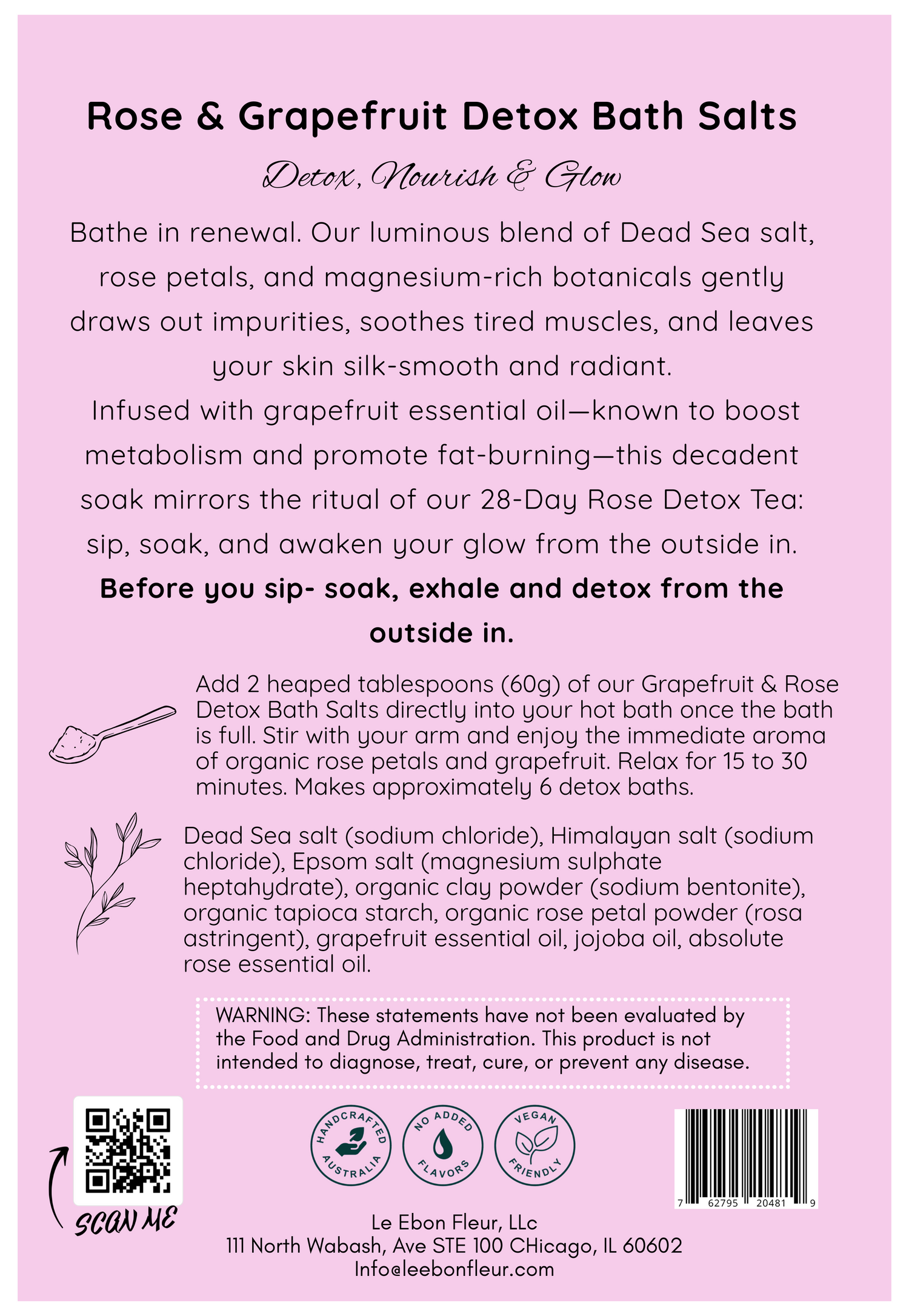 Rose, Grapefruit &amp; Himalayan Bath Salt