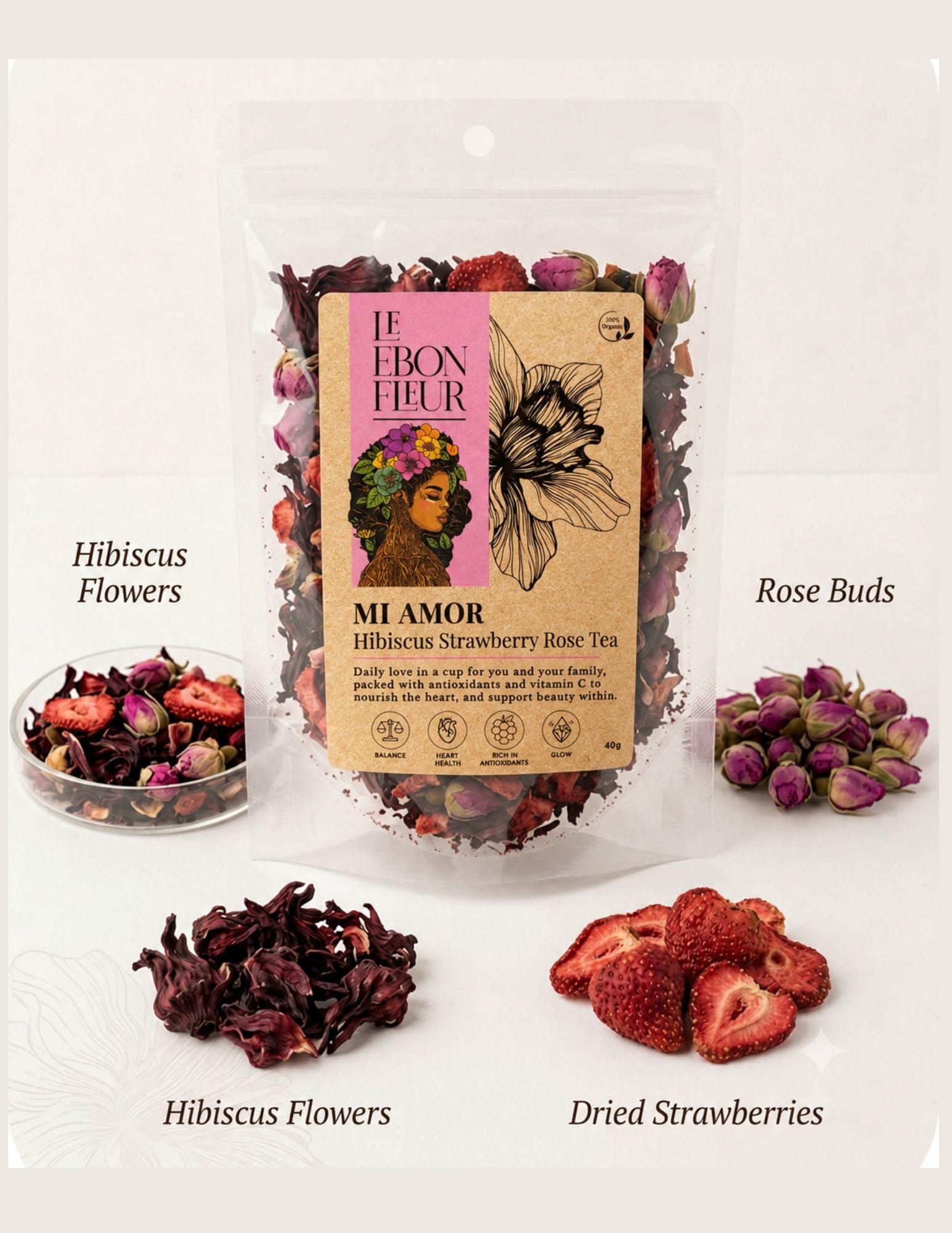 Mi Amor – Hibiscus Strawberry Rose Tea