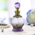 15Ml Antique Crystal Glass Perfume Bottle Small Flower Embelished Fancy Retro round Refillable Fragrance Bottle Scent Bottle(Purple)