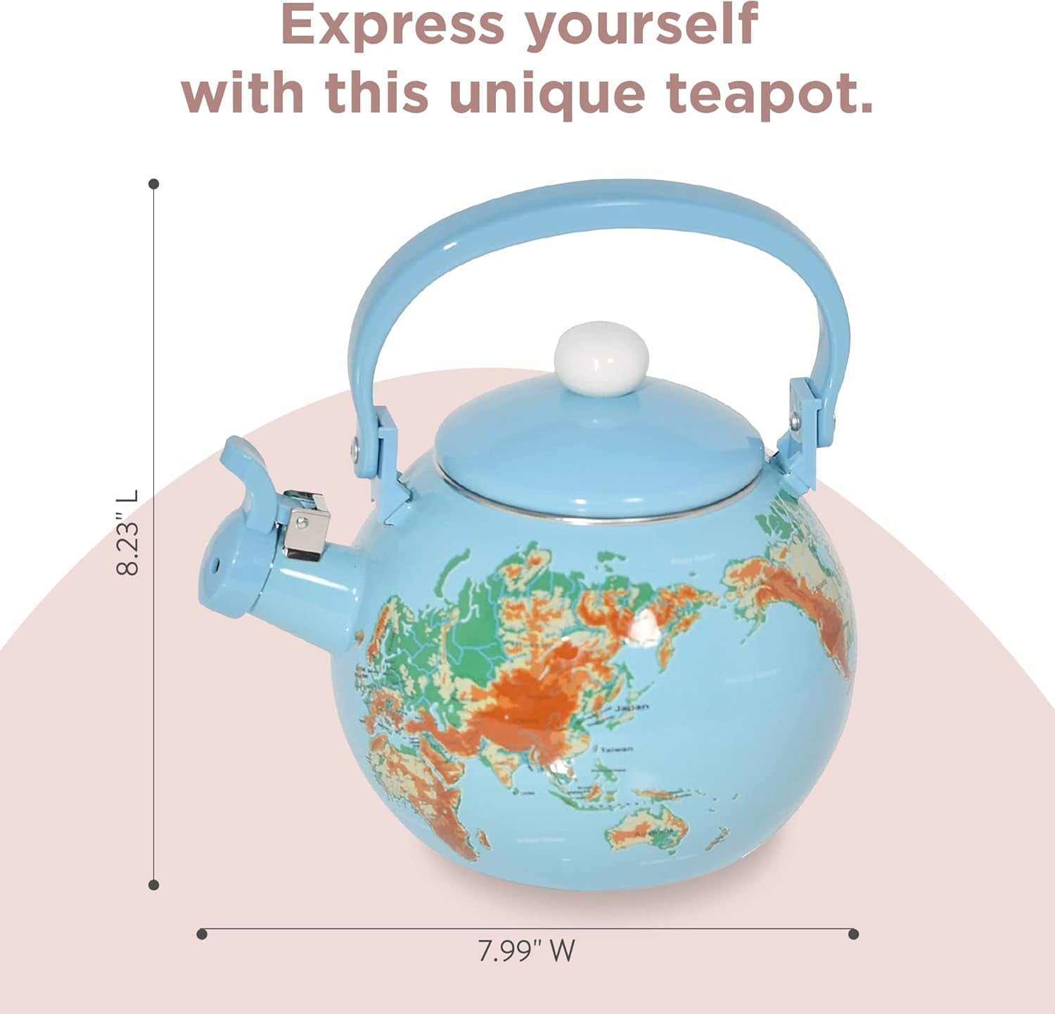 Globe Map Whistling Tea Kettle, Cute Fruit Teapot, Kitchen Accessories/Decor