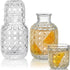 Vintage Bedside Water Carafe Tumbler 2 Sets with 4 Pcs 14Oz Clear Glass