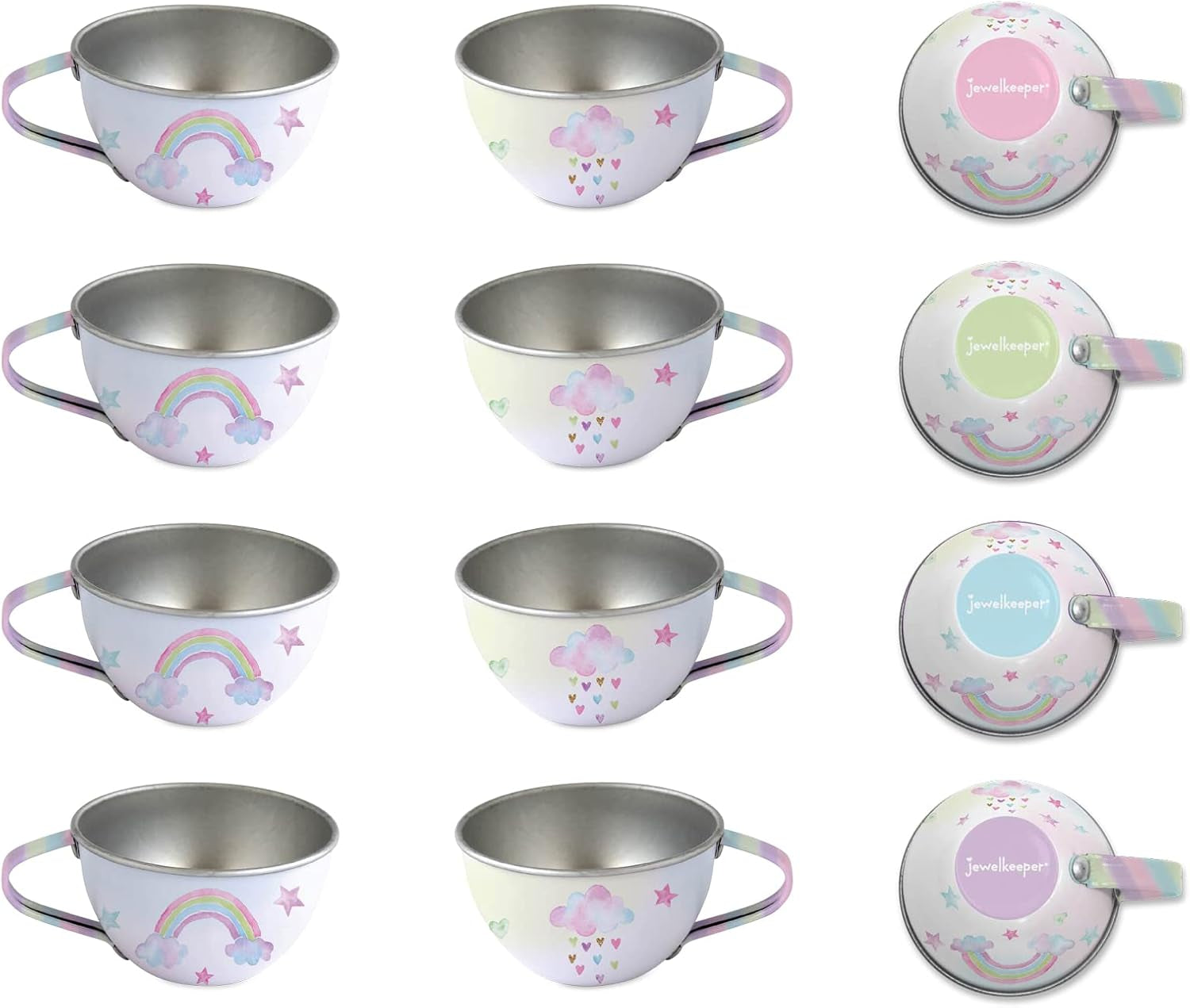15-Piece Tin Tea Set for Toddlers - Pretend Toy Set with Teapot, Cups, Plates and Carrying Case - Unicorn Picnic Toys for Girls - Unique Gift for Kids Ages 3+ - Fun Play Tea Party Toy