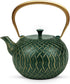 Tea Kettle,  Japanese Cast Iron Tea Kettle for Stove Top, Stovetop Safe Teapot with Infusers for Loose Tea, 34 Ounce (1000 Ml), Dark Green Melody
