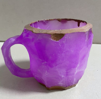 400Ml Resin Mineral Crystal Coffee Mugs with Handles Elegant Fake Mineral Crystal Cup for Workplace Home Decor Christmas Gift Kitchen Gadgets