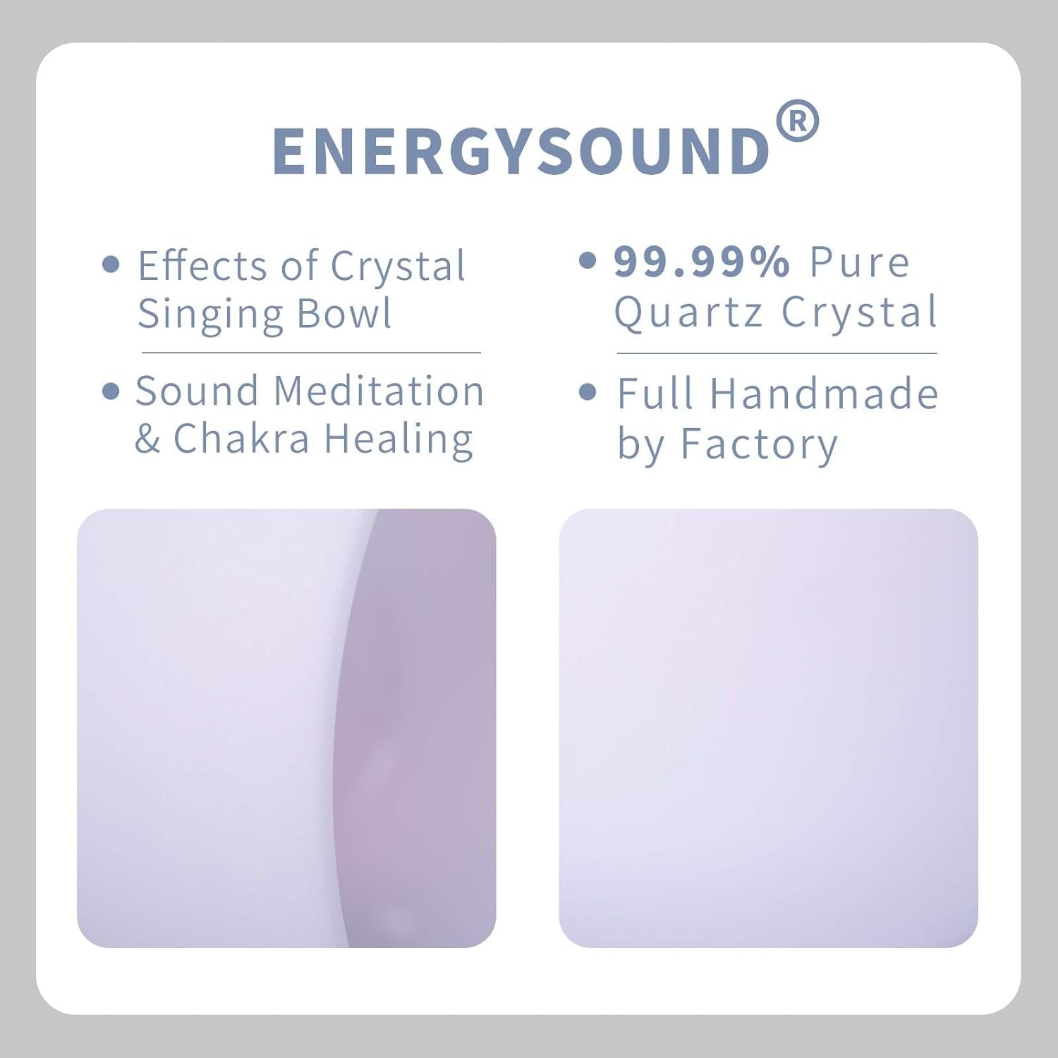 432Hz Perfect Pitch E Solar Plexus Chakra Frosted Quartz Crystal Singing Bowl 8 Inch Mallet &amp; O-Ring Included