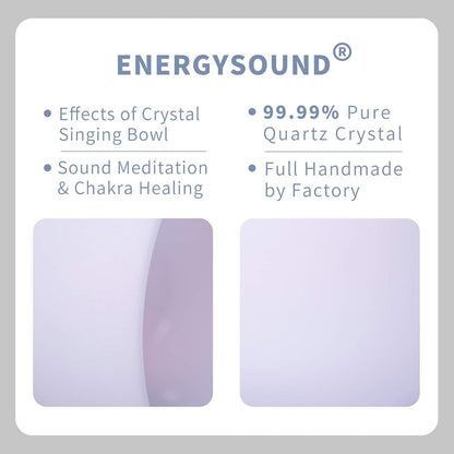 432Hz Perfect Pitch E Solar Plexus Chakra Frosted Quartz Crystal Singing Bowl 8 Inch Mallet &amp; O-Ring Included
