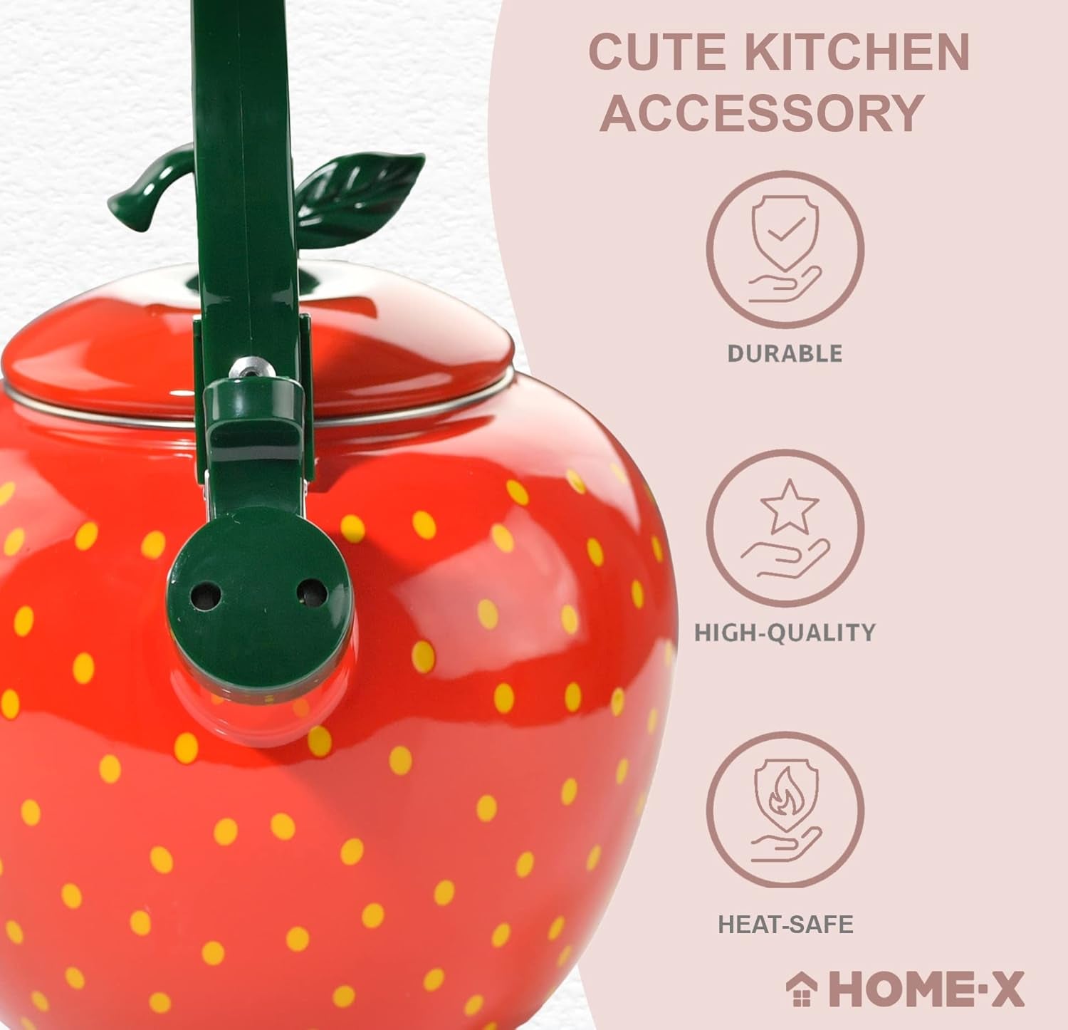 Strawberry Whistling Tea Kettle, Cute Fruit Teapot, Kitchen Accessories &amp; Décor