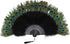 Peacock Marabou Feather Fan - Roaring 20S Vintage Style Flapper Accessories for Costume Halloween Tea Party